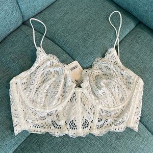 NWT Free People Intimately All Yours Underwire White Bra Size Small